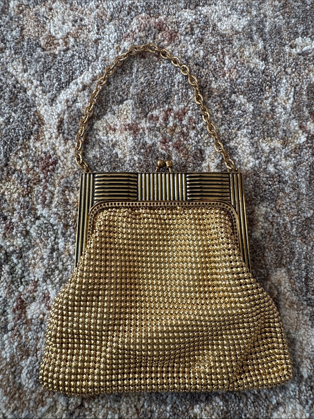 Vintage mesh Whiting & Davis gold bag